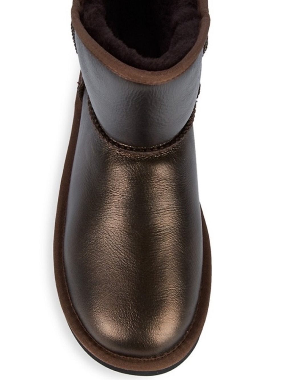 Australia Luxe Collective Cozy X Short Brown Metallic Sheepskin Boots 7